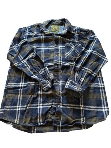 Anchorage Expedition Flannel Shirt Mens Large Blue Plaid Long Sleeve But... - $18.69