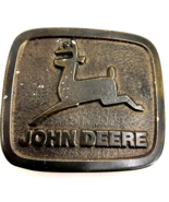 Vintage Brass John Deere Dealer Leaping Deer Belt Buckle 1968 Logo 2.5&quot; ... - £28.80 GBP