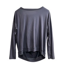 Abby &amp; Gail Top Womens L Slate Blue Beckette Open Drape Back Tunic Rayon... - $22.15