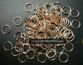 Lt Rose gold plated open jump rings 8mm dia. round wire  19 ga 100 pcs FPJ096 - £2.29 GBP