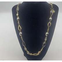 Charter Club Necklace Black Beads Smoky Rhinestones - £17.31 GBP