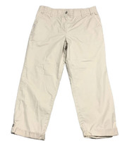 Talbots Pants Women Size 12 Tan Cuffed Hem Clam Digger Pockets Casual Be... - £14.14 GBP