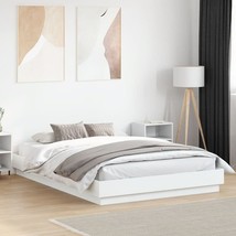vidaXL Bed Frame White Engineered wood Double Bed Frame Rectangular - €478,75 EUR