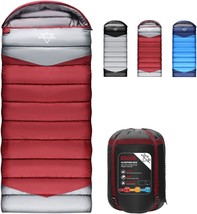 0 Degree Winter Sleeping Bags For Adults: 32-Point 5 Inch Wide, Fits Up ... - $52.96