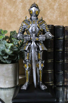 Medieval Swordsman Knight Figurine Suit of Armor Northern Star Coat Of Arms - £29.56 GBP