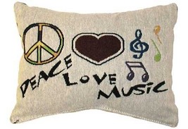 Peace Love Music Pillow - £11.79 GBP