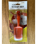 NOS Vintage Retro 1970&#39;s Burnt Orange Measuring  Scoops 4 Piece Set - $13.66 CAD