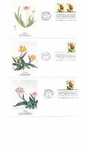 4 Fdc Usa 1991 Tulips Usa United States Orange Yellow Pink Red Masterpieces 482 - £7.91 GBP