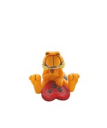 Vintage Garfield Valentines Eating Chocolate Red Heart Figurine Paws 1.5&quot; - $14.55