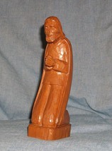 Vtg Santos Saint Devout Kneeler Prayer Praying Carved Wooden Figure Pecan Wood - £31.63 GBP