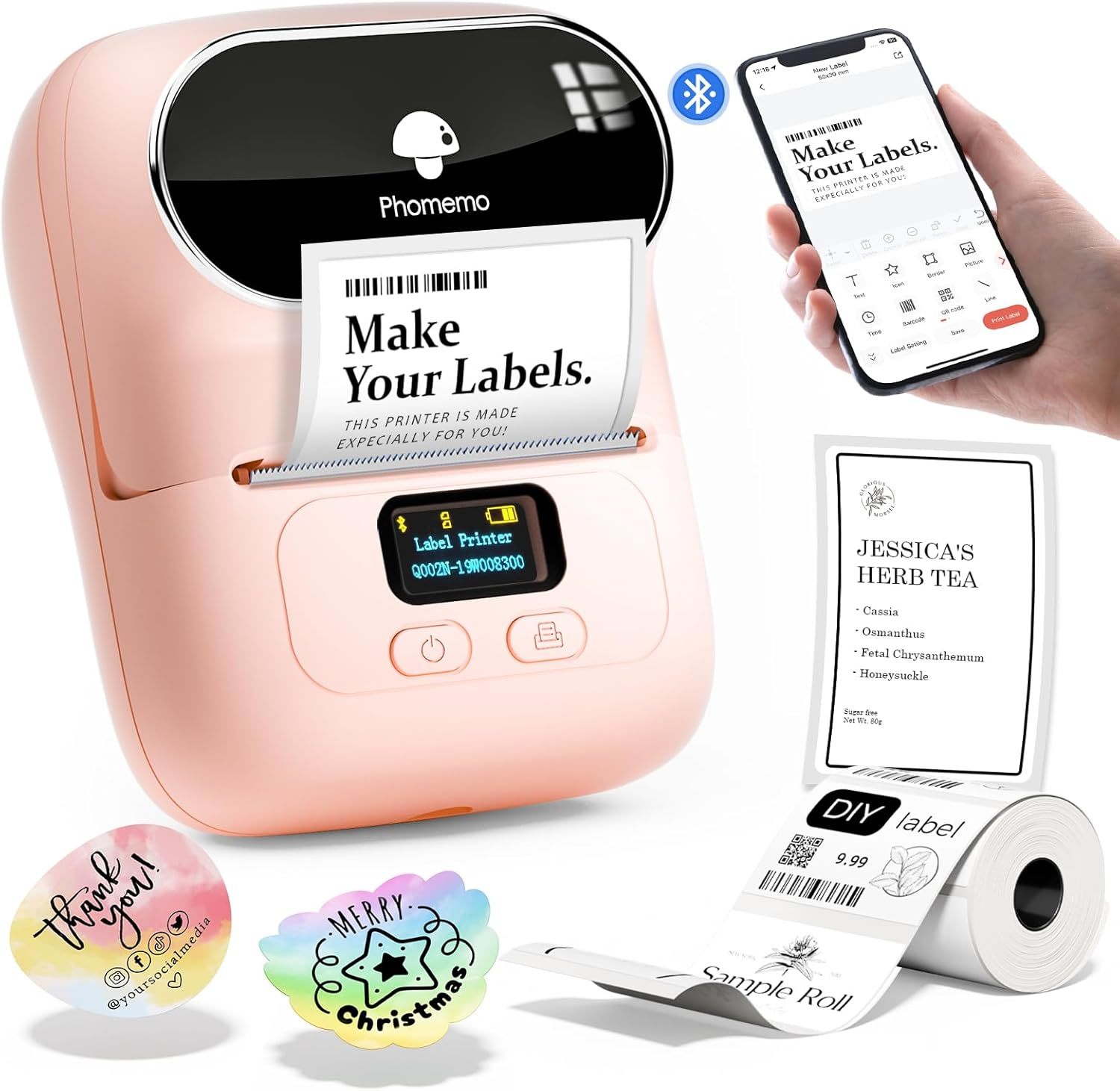 The Phomemo Label Printer, Model Number M110 Thermal Label Printer, Is An - $51.92
