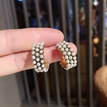 2021 New Women Vintage Japan Korean Circle Small Hoop Earrings C Shaped Full Sim - £6.52 GBP