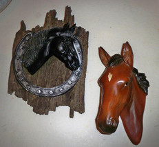 2 Vintage  Horse Head Wall Hang Decorations - £11.77 GBP
