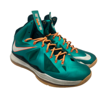 Nike Men&#39;s LeBron 10 Basketball Sneakers 541100-302 ‘Miami Dolphins’ Siz... - £90.07 GBP