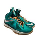 Nike Men&#39;s LeBron 10 Basketball Sneakers 541100-302 ‘Miami Dolphins’ Siz... - £89.17 GBP
