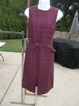 NWOT ANN TAYLOR RED PLAID DRESS W BELT 2P - £28.54 GBP