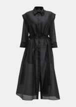 new Teri Jon by Rickie Freeman 3D Floral Collar Jacquard Shirt Dress in Black 10 - £199.05 GBP