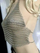 Black Steel Chainmail Halter Draped Look Hot Sexy 10 mm Ring Butted Costume - £73.46 GBP