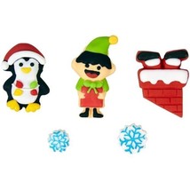 Santa and Helpers 7 pc Icing Candy Decorations Wilton - $3.95