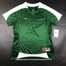 Nike Youth Girls M Shiny Green White Soccer Jersey Shirt V Neck Fit Dry NWT - $23.38