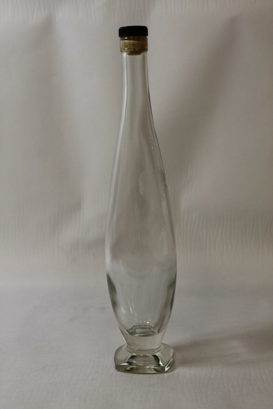Primary image for Tall Glass Cordial DECANTER Bottle Teardrop Design with Cork Cover