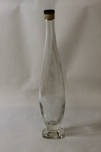 Tall Glass Cordial DECANTER Bottle Teardrop Design with Cork Cover - $22.21