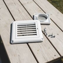 4&quot; Plastic Louvered Vent Cover (6&quot; x 6&quot;) Outdoor Dryer Exhaust Cap with ... - $13.28 CAD