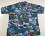 Island Collection Camicia Hawaiana Uomo L Auto Palme Manica Corta Botton... - $13.99