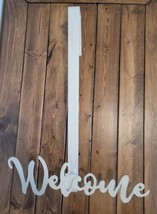 17 Inches Metal Door Wreath Hanger With Word Welcome - £15.14 GBP