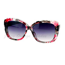 Damen Sonnenbrille Wasserfarbe Aufdruck Übergröße Quadratisch Rahmen - £8.53 GBP
