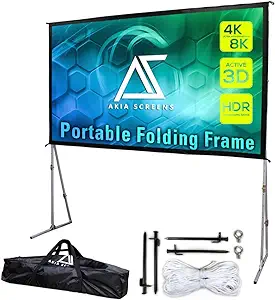 145 Inch Portable Outdoor Projector Screen With Stand And Bag 16:9 8K 4K... - $537.99