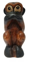 Hand Carved Wooden Monkey SPEAK NO EVIL Silence Quiet statue Handmade library - £9.00 GBP