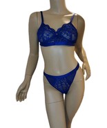 New Ladies Sexy Cute 2 Piece Lingerie /Bra &amp; Thong Panties Set Blue Size... - $252.47 MXN