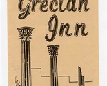Grecian Inn Menu Knoxville Tennessee 1990&#39;s - $7.92