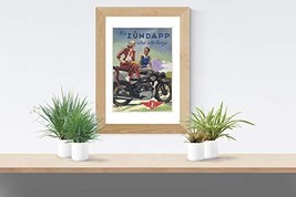 Vintage Mis Zundapp Motorcycle Advertising Poster - Art Print - 13&quot; x 19... - $25.00