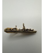 Vintage Gold Navy Battle Ship Tie Clip By HH 4.4cm - £31.73 GBP