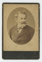 Antique Circa 1880s Unique Cabinet Card Handsome Older Man With Beard Rome Italy - £12.37 GBP