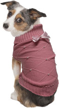 Elegant Pearl-Adorned Girly Pink Dog Sweater for Chic Canines - £11.92 GBP