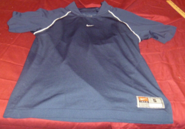 NIKE FIT DRY TEAM DARK BLUE SHORT SLEEVE LIGHTWEIGHT GOLFING SPORTS SHIRT S - $22.39