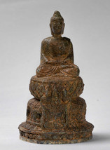 Indisch Buddha - Antik Gandhara Stil Bronze Meditation Statue - 21cm/20.3cm - £242.39 GBP