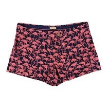 J CREW Flamingo Print Short Shorts, Women&#39;s Size 4 Navy Pink Booty Flat Front - £15.21 GBP