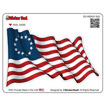 Waving Betsy Ross American Flag 854 (5&quot;) Full Color Vinyl Sticker - $4.94