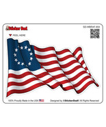 Waving Betsy Ross American Flag 854 (5") Full Color Vinyl Sticker - $4.94