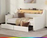 Pu Leather Upholstered Daybed With Storage Headboard And 2 Storage Drawe... - $1,019.99