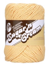 Lily Sugar&#39;n Cream Yarn - Solids-Country Yellow - £11.93 GBP