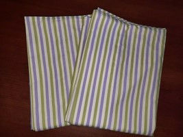 Standard Pillowcase Shams Pottery Barn Kids ~ Lavender Green White Stripes - £20.29 GBP