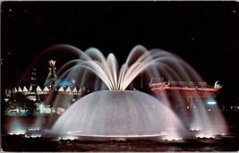 The Lunar Fountain at Night New Worlds Fair 1964-1965 Vintage Postcard (C14) - £8.83 GBP