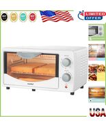 Compact 4-Slice Toaster Oven with Bake, Broil &amp; Toast Functions, White - $139.87 CAD