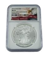 2016 Silber American Eagle MS-70 NGC, Adler 30th Jubiläum - $159.53