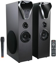 beFree 2.1 Ch Bluetooth Tower Speakers w Optical Input Coaxial Microphone Remote - £121.93 GBP